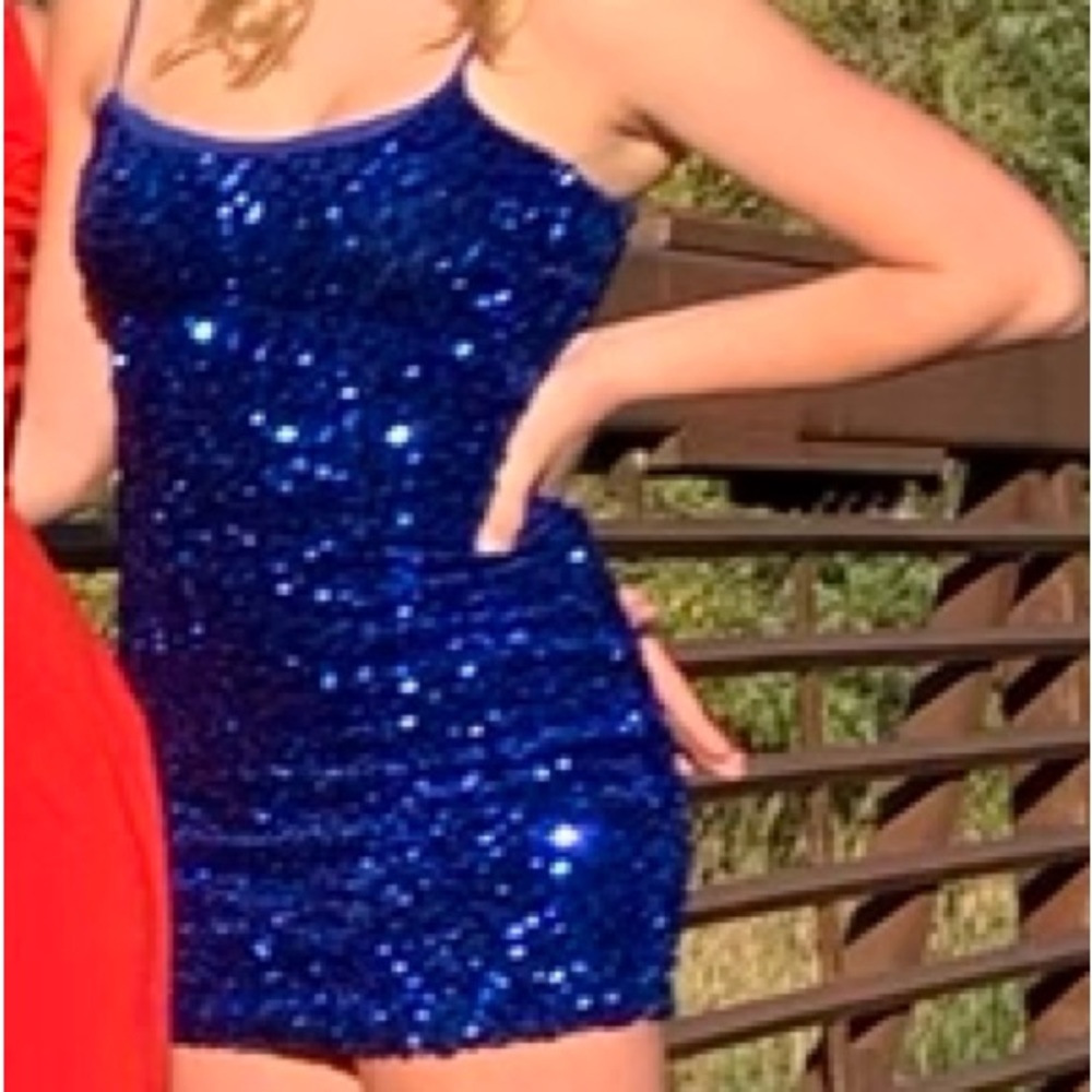 blue lucy in the sky homecoming hoco dress